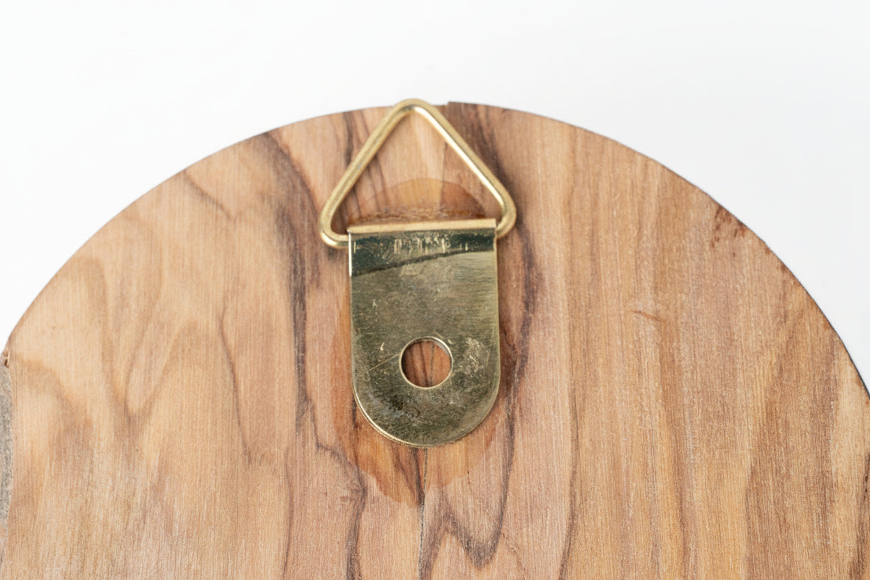 Olive Wood Holy Family Plaque with Holy Water Holder