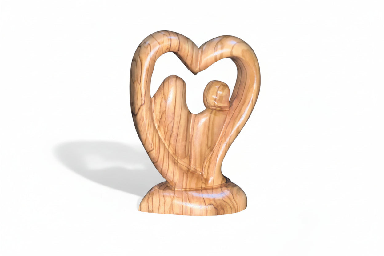 Holy Family Olive Wood Statue - Bethlehem Nativity - Baptism or Housewarming Gift