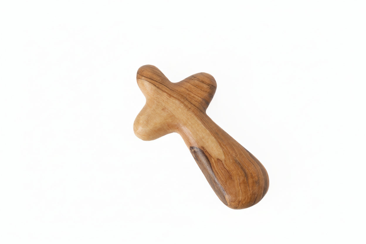 Handmade Olive Wood Prayer Cross: Religious Gift from Bethlehem