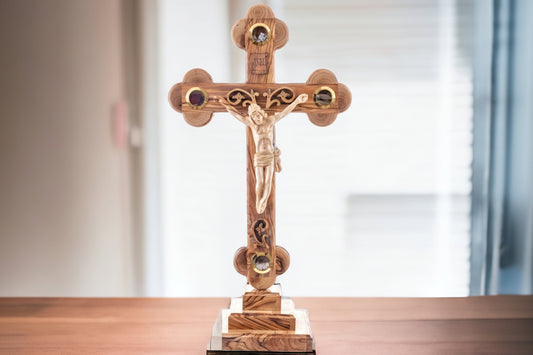 Olive Wood Cross: Catholic Relics, Christian Decor