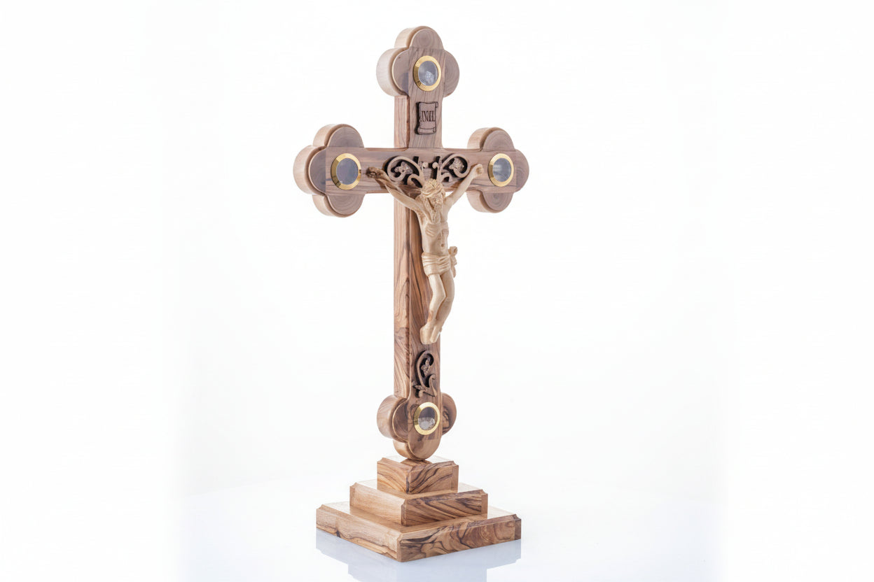 Olive Wood Cross: Catholic Relics, Christian Decor
