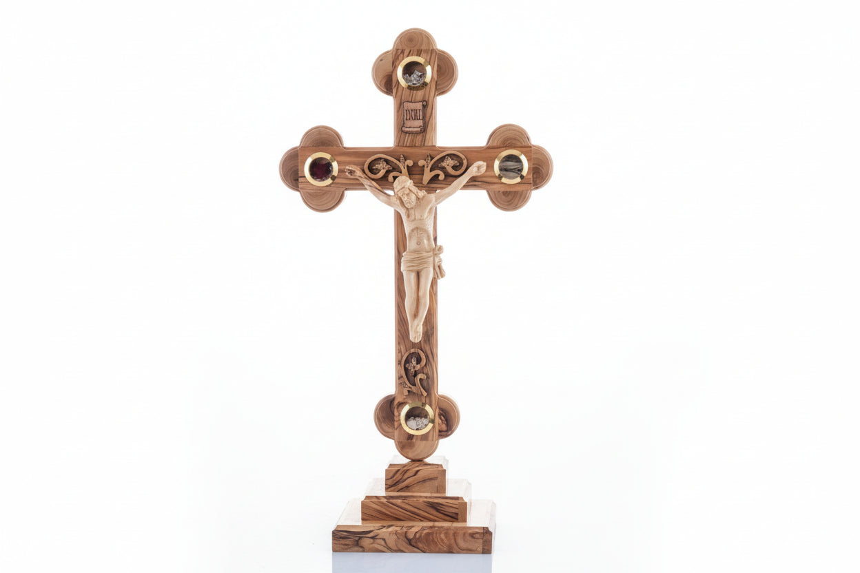 Olive Wood Cross: Catholic Relics, Christian Decor