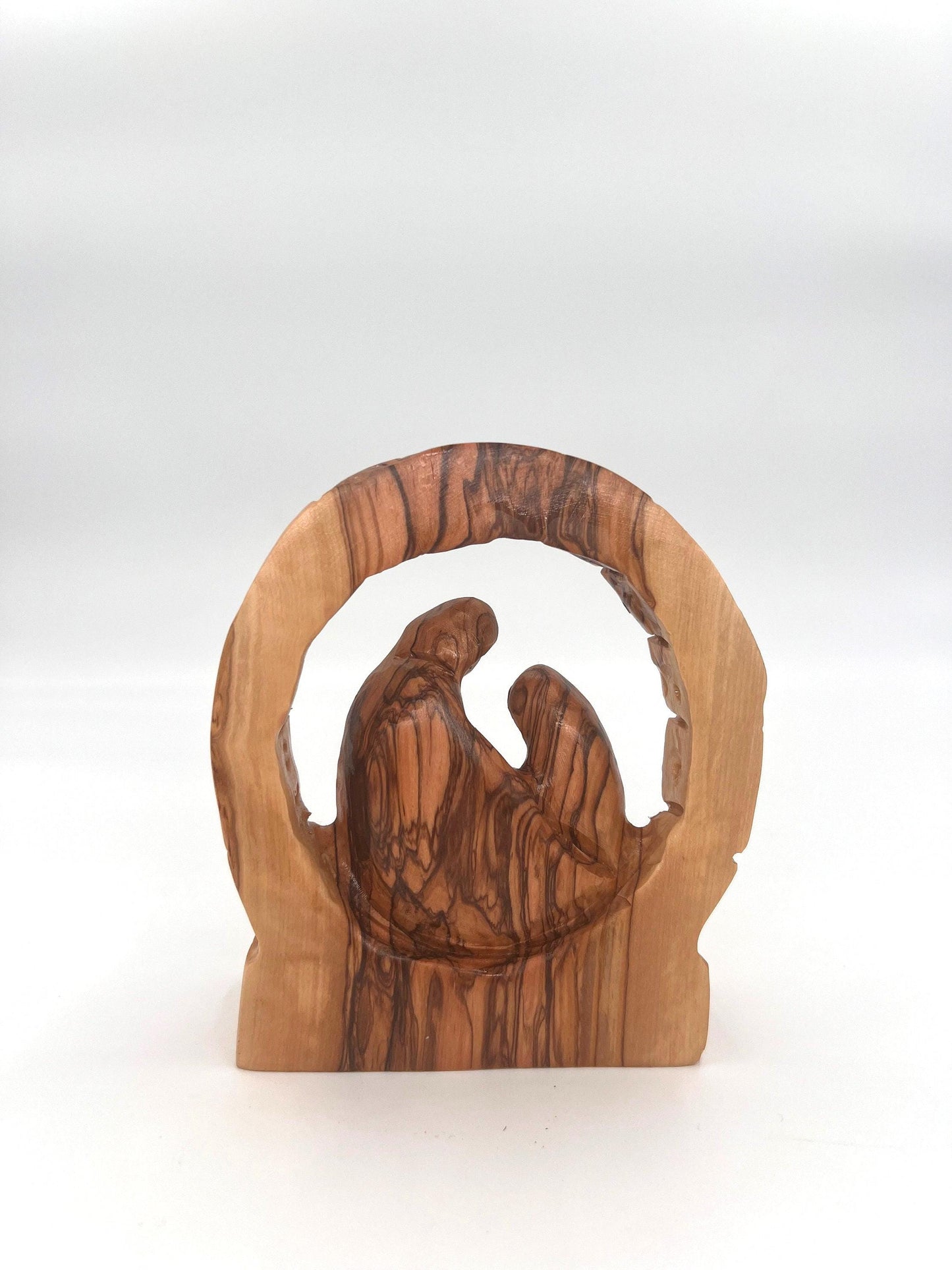 Olive Wood Holy Family Nativity Scene | Handmade Catholic Home Decor, Housewarming Gift