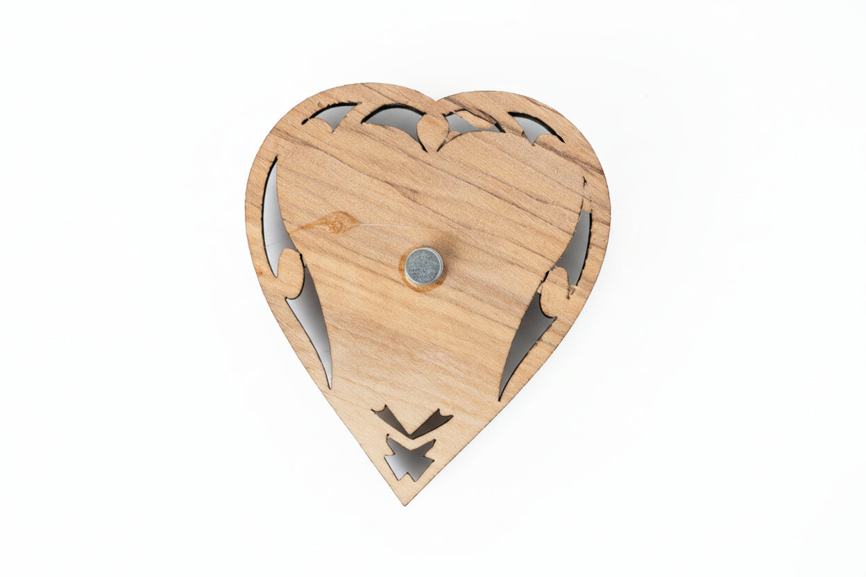 Olive Wood Holy Family Magnet: God Bless Our Home Decor