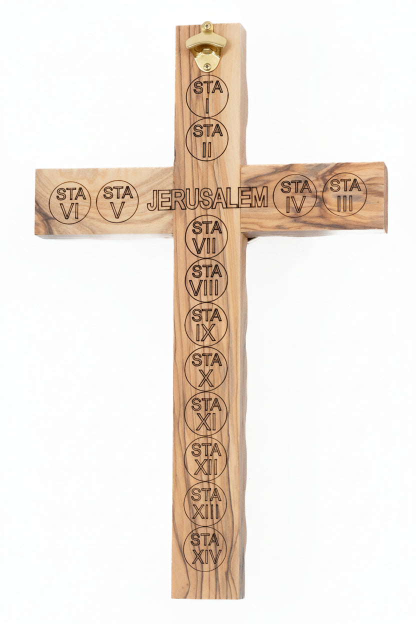 Olive Wood Crucifix Cross: Jerusalem Holy Land Relics
