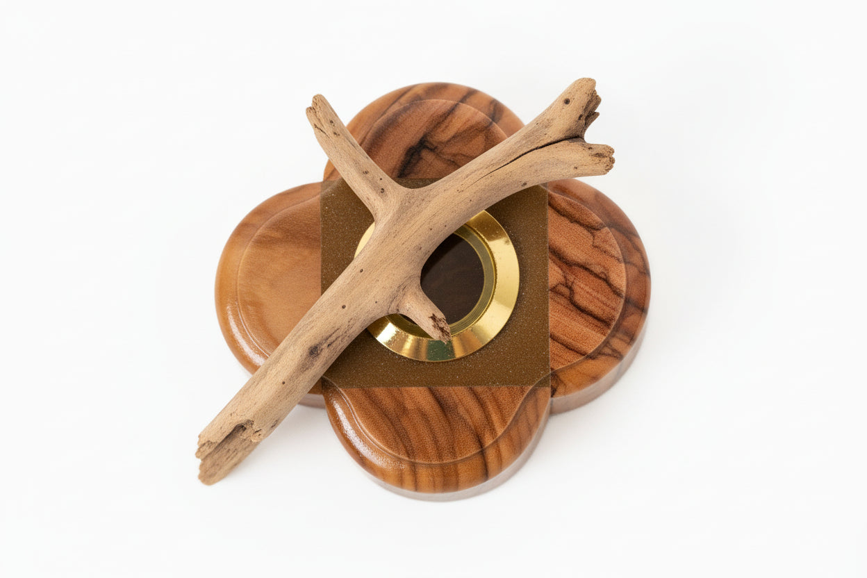 Handmade Olive Wood Crucifix: Jerusalem Holy Land Cross with Relics