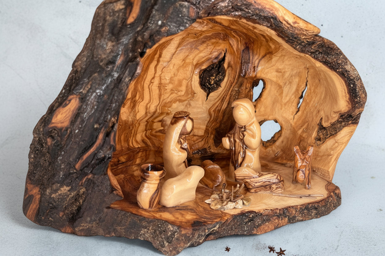Nativity Scene, Christmas Gift, Home Decor Made in the Holy Land.