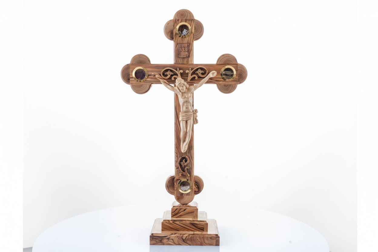 Olive Wood Cross: Catholic Relics, Christian Decor