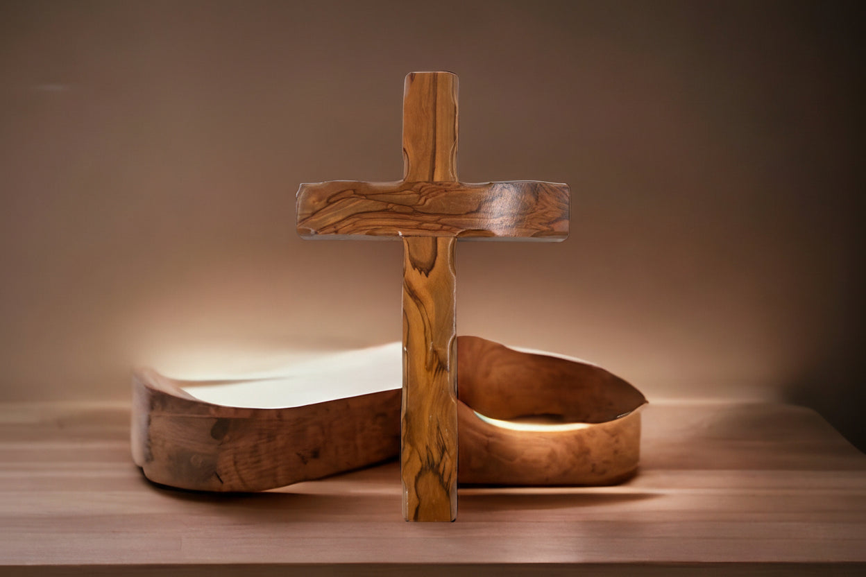 Wooden Wall Hanging Cross Olive wood Cross Christmas Gift or First Communion