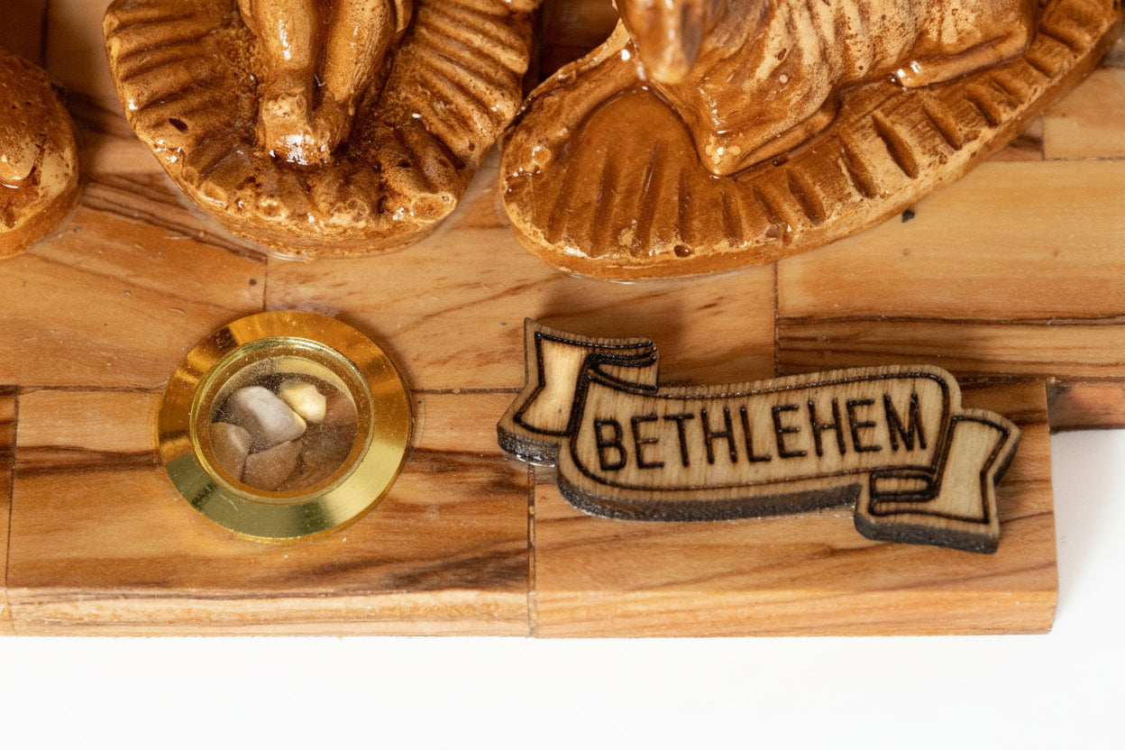 Olive Wood Nativity, Hand-Carved Christmas Scene Music Box