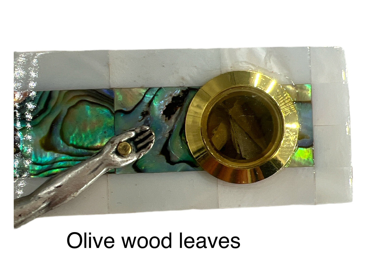 Mother of Pearl Crucifix: Olive Wood Wall Cross with Holy Land Relics