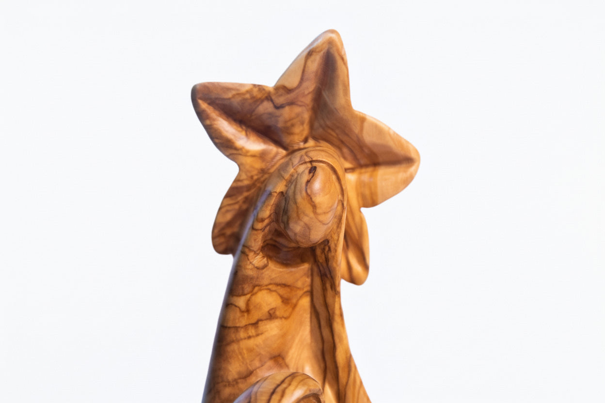 Olive Wood Holy Family Statue, Nativity Figurine, Religious Décor, Christmas Gifts.
