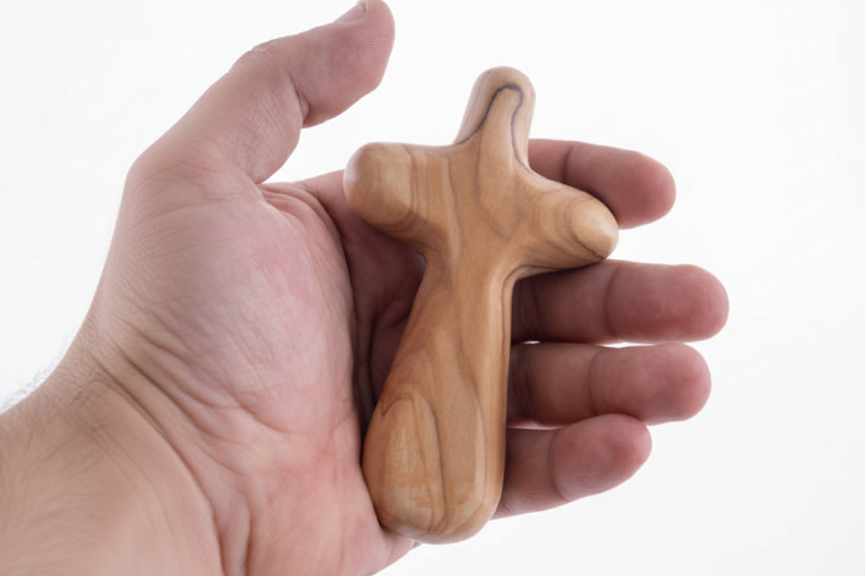 Handmade Olive Wood Prayer Cross: Religious Gift from Bethlehem